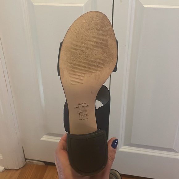 Stuart Weitzman Nice Blue Suede size 10 block heel